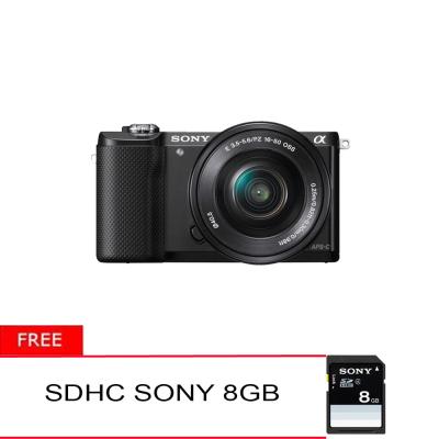 Sony Alpha 5000L 16-50mm Kamera Mirrorless - Hitam + Memory SD 8 GB