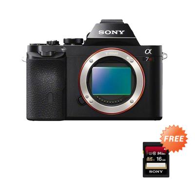 Sony Alpha ILCE 7R Hitam Kamera Mirrorless [Body Only] + Sony SDHC Memory Card [16 GB/94 Mbps]