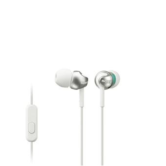Sony EX110AP In-ear Stereo Headphones with Mic for Smartphone - White  