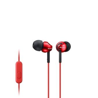 Sony EX110AP In-ear Stereo Headphones with Mic for Smartphone - Red  