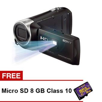 Sony HDR-PJ410 Handycam Full HD with Built-in Projector - 9.2 MP - Hitam + Gratis 8GB  