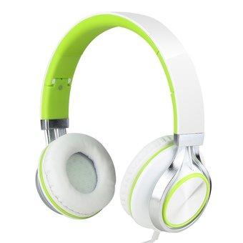 Sound Intone MS200 Stereo Folding Headphone with Microphone (White/Green)  