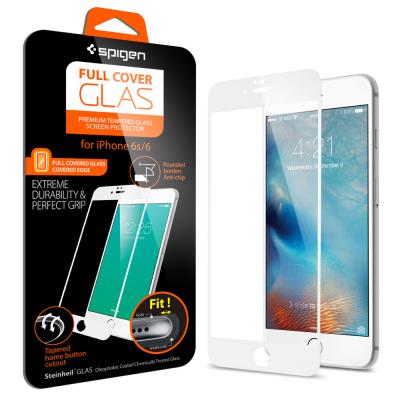 Spigen Full Cover Glas Screen Protector for iPhone 6s or 6 - White