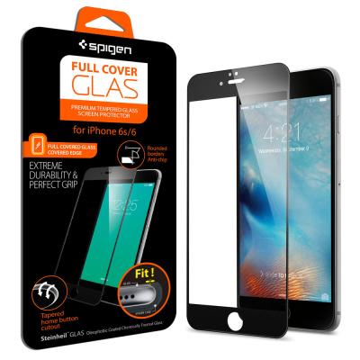 Spigen Full Cover Glas Screen Protector for iPhone 6s or 6 - Black