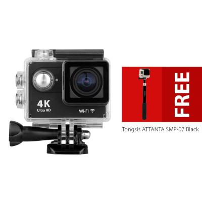 Sport Cam WIFI H9 4K LCD 2inch Full HD Action Camera Like Xiaomi Yi / GoPro + Free Tongsis Attanta SMP-07 - Hitam