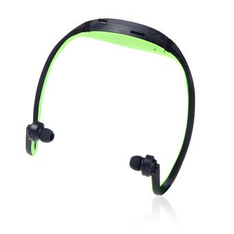 Sport MP3 WMA Music Player TF/ Micro SD Card Slot Wireless Headset Headphone Earphone (Black/Green) (Intl)  