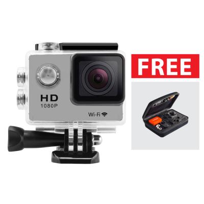 Sports Cam W8 WIFI 1080P GoPro Killer SJ4000 OEM - Silver + Free Bundling Medium Bag