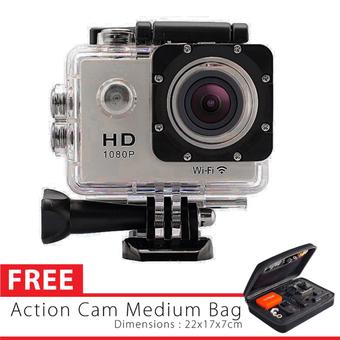 Sports Cam W8 WIFI 1080P - Silver + Gratis Medium Bag  