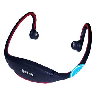 Sports Headset with FM Radio and MicroSD Slot - Merah  