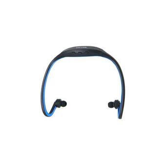 Sports MP3 Player Headset with FM and Card Slot Blue  