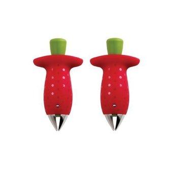 Stainless Steel + ABS Innovative Strawberry Huller Stem Fruit Remover (Red) (Intl)  