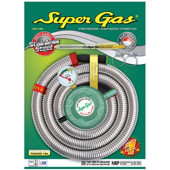 Super Gas - Selang Paket Regulator - 304 SS  