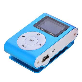 SuperCart Digital Mini Clip MP3 Player FM Radio (Blue) (Intl)  