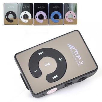 TF C-Logo MP3 Player TF card with Small Clip Silver - Hitam  