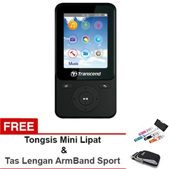 Transcend MP3/MP4 Player T-Sonic MP710 8GB - Hitam + Gratis Sport Running Armband 618 + Tongsis Lipat  