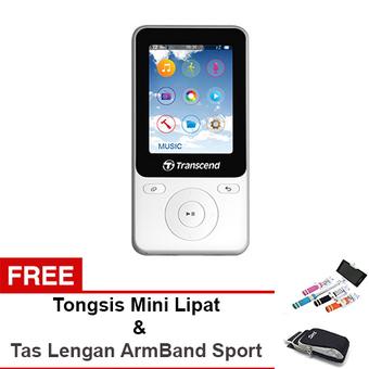 Transcend MP3/MP4 Player T-Sonic MP710 8GB with G-Sensor and Fitness Mode - Putih + Gratis Sport Running Armband Tas Lengan 618 & Tongsis Monopod Lipat  