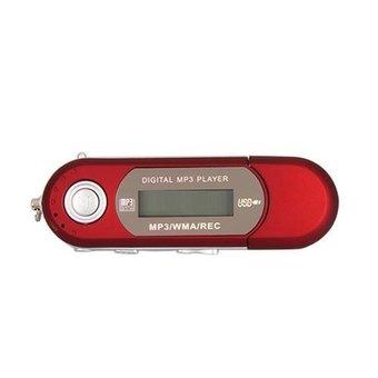 USB LCD Mini MP3 Player FM Radio Voice Recorder 4GB (Red) (Intl)  