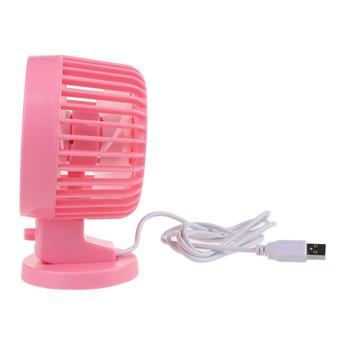 USB Powered 2-Mode Speed Adjustable Double Blades Mini Desk Fan for PC (Pink) (Intl)  