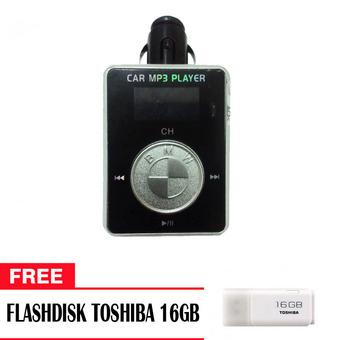 Universal Car Mp3 Player With Fm Modulator - Hitam + Free Flashdisk Toshiba 16GB  