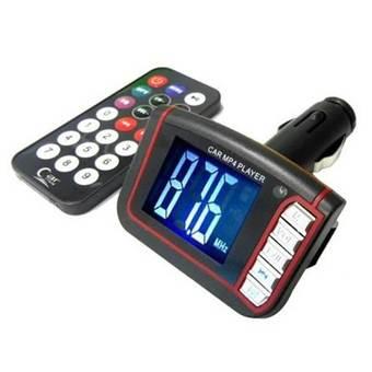 Universal MP4 Car FM Transmitters with LCD 1.8 Inch and Micro SD - Hitam  