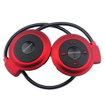 Universal Wireless Stereo Bluetooth Sport Headset with Microphone - Mini503 - Merah  