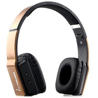 VEGGIEG V8200 Stretch Wireless Bluetooth V4.0 + EDR Hands Free Headset MP3 Music Headphone with 3.5mm Jack and Micro USB Interface for iPhone Samsung Smartphones Laptop etc (Golden)  