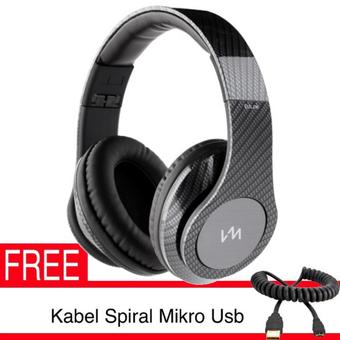VM Audio EXHB200 ELUX Over-Ear Headphone Studio - Hitam Carbon + Gratis Kabel Spiral  