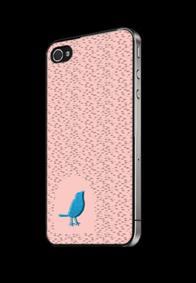 Verre PH4 A Bird's Life Series AB 001 Pink Skin Protector for iPhone 4
