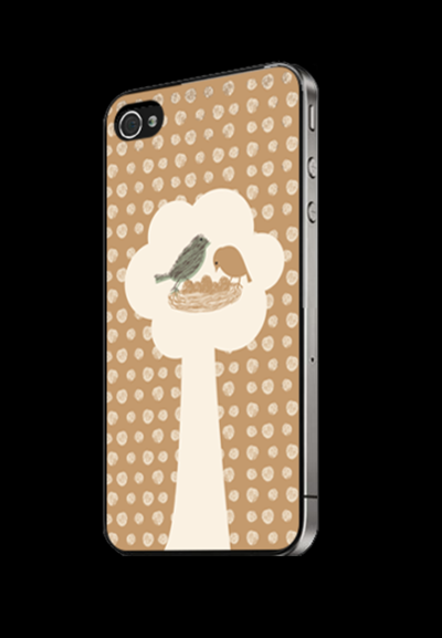 Verre PH4 A Bird's Life Series AB 004 Brown Skin Protector for iPhone 4