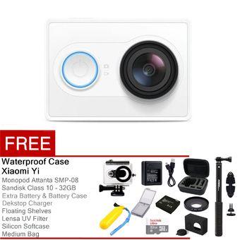 Xiaomi Yi Action Camera - 16 MP - Putih + Gratis Complete Package  