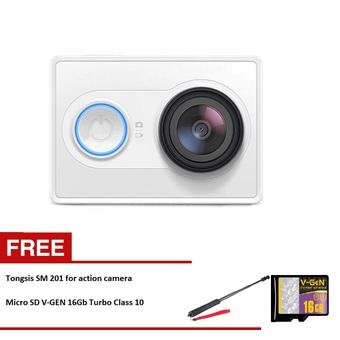 Xiaomi Yi Action Camera - 16 MP - Putih + Tongsis SMP 201 + Microsd vgen 16gb Turbo Class 10  