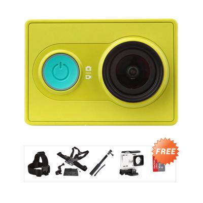 Xiaomi Yi ActionCam - Green + Free Ultra 16 + Underwater Case + Maeistro Mini Monopod + 3rd Party Chest Belt + 3rd Party Head S