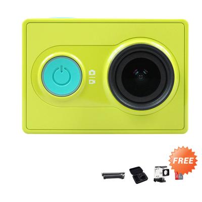 Xiaomi Yi ActionCam - Green + Free Ultra 16 + Underwater Case + 3rd Party Case Medium + 3rd Party 3 way