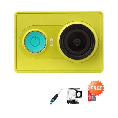 Xiaomi Yi ActionCam - Green + Free Ultra 16 + Underwater Case + 3rdParty Pole Evo