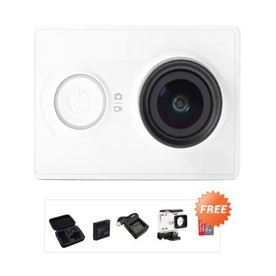 Xiaomi Yi ActionCam - White + Free Ultra 16 + Underwater Case + Maeistro Charger + Maeistro Battery + 3rd Party Case Medium