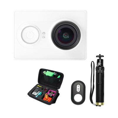 Xiaomi Yi Basic Travel Ed Action Sport Camera White Action Cam + Monopod + Remote + Case