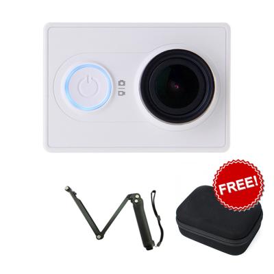 Xiaomi Yi Basic White Action Camera + Free GP239 Multifunctional 3 way Selfie Stick + GP83 Eva Collection Box Small Size