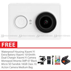 Xiaomi Yi White Colour Combo Complete Action Camera Original