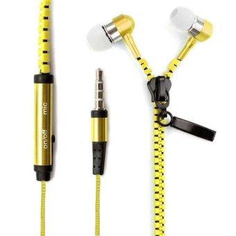 Zipper 3.5mm In-Ear Earbuds Earphones Headphones for iPhone Samsung LG (Yellow) (Intl)  