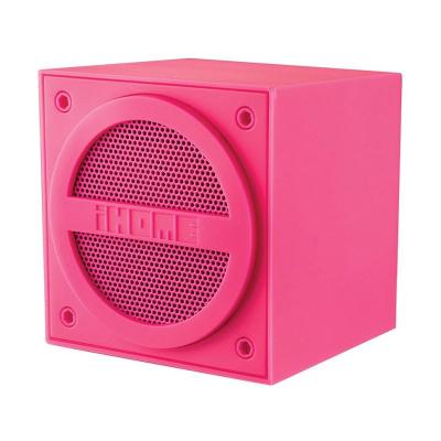 iHome iBT16PE Cube Rubberized Finish Merah Muda Mini Speaker