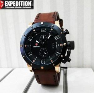 jam tangan EXPEDITION E 6381 RING GOLD LEATHER BROWN