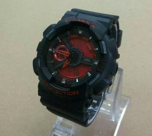 jam tangan casio G-shock Ga 110 black font red kw super