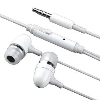 niceEshop 3.5mm Jack Stereo Universal In Ear Earphones Headphones with Microphone for Cellphones (Silver)  