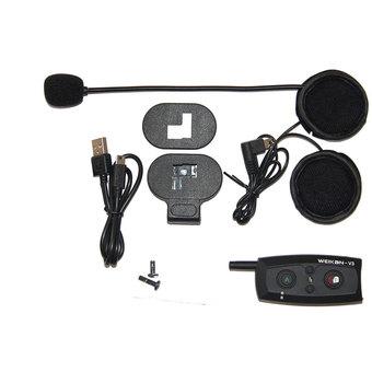 niceEshop Bluetooth Motorcycle Motorbike Helmet Interphone Intercom Headset 1500M UK Plug (Black)  
