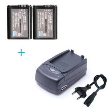 [globalbuy] 2pcs NP-FW50 NPFW50 FW50 Camera Batteries + Battery Portable Charger With USB /1499344
