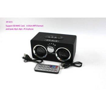 [globalbuy] Black HY-A15 Wooden speaker mini dock speaker music box Support Ipod/Mp3/Mp5/P/2963089