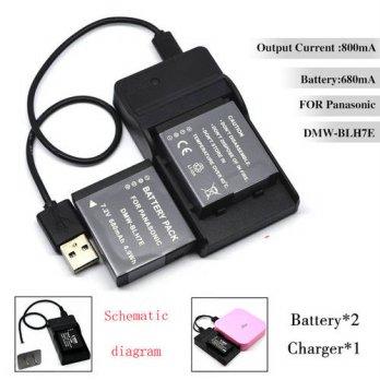 [globalbuy] Conenset 2pcs Li-ion Battery + 1 USB Charger for For Panasonic DMW-BLH7 DMW-BL/2960483