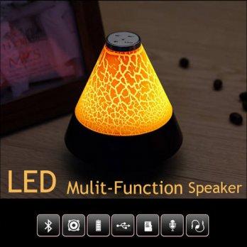 [globalbuy] Novel LED night light mini bluetooth multifunction speaker new colorful hands-/2356036