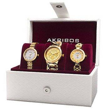 [macyskorea] Akribos XXIV Womens AK907YG Analog Display Quartz Gold Watch Set/9775955