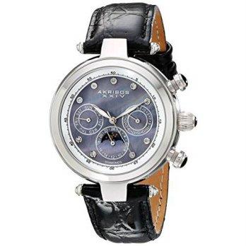 [macyskorea] Akribos XXIV Womens AKR441BK Automatic Black Leather Chronograph Watch/9776499